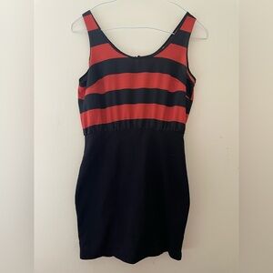 Forever 21 Red and Black Striped Midi Dress